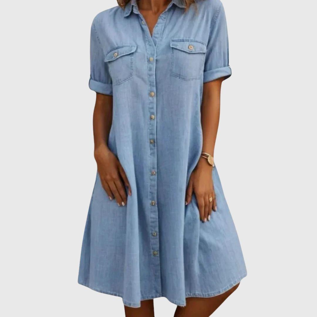 Lily | Denim Mini Dress with Side Pockets