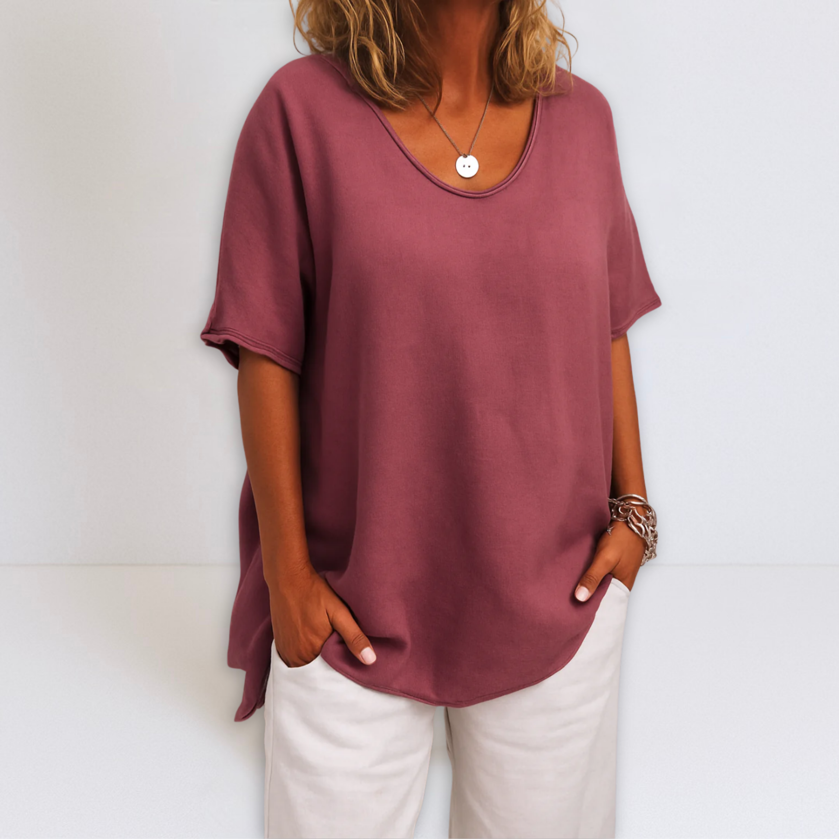 Sabrina | Oversized V-neck Blouse