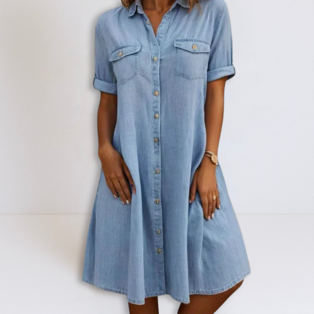 Lily | Denim Mini Dress with Side Pockets