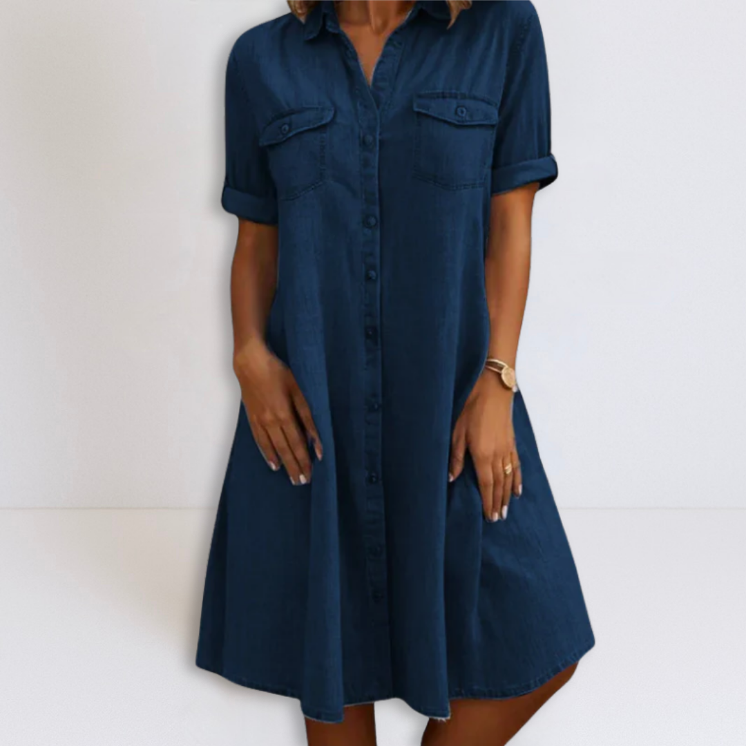 Lily | Denim Mini Dress with Side Pockets
