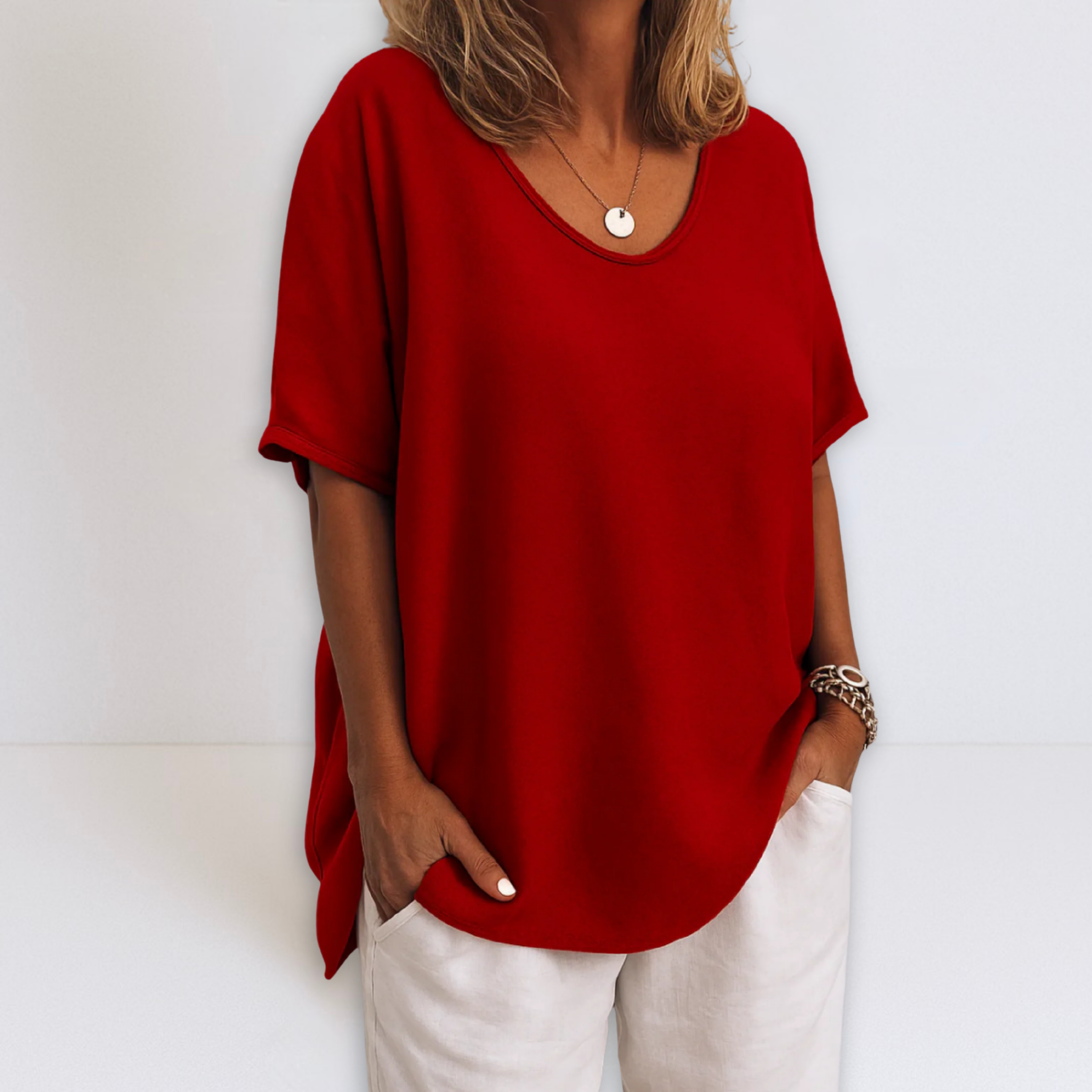 Sabrina | Oversized V-neck Blouse