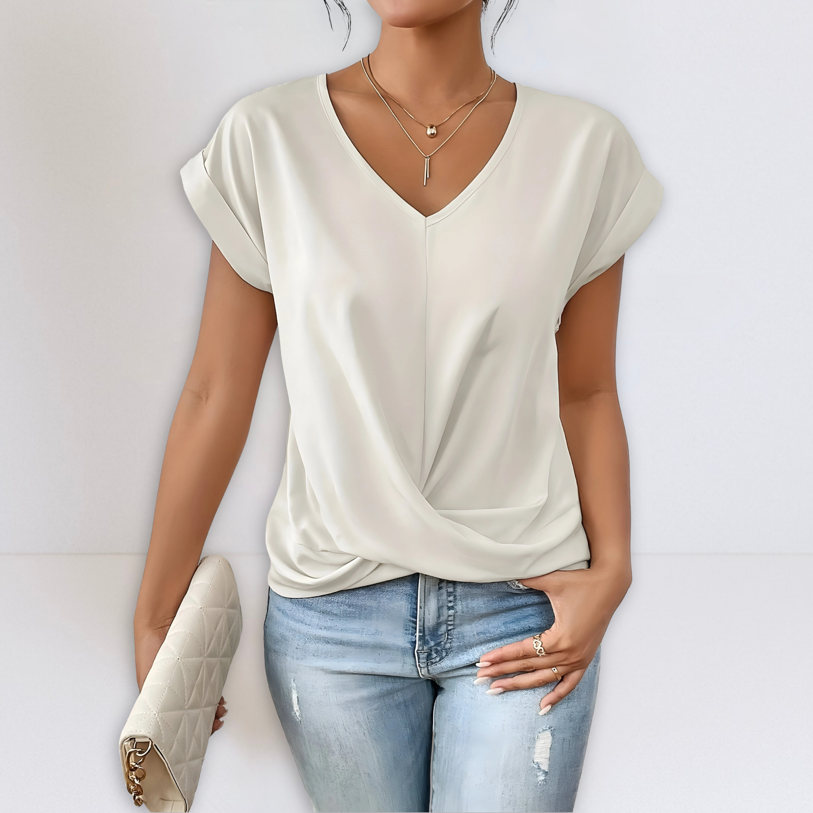Brooke | Twist Front V-Neck Top