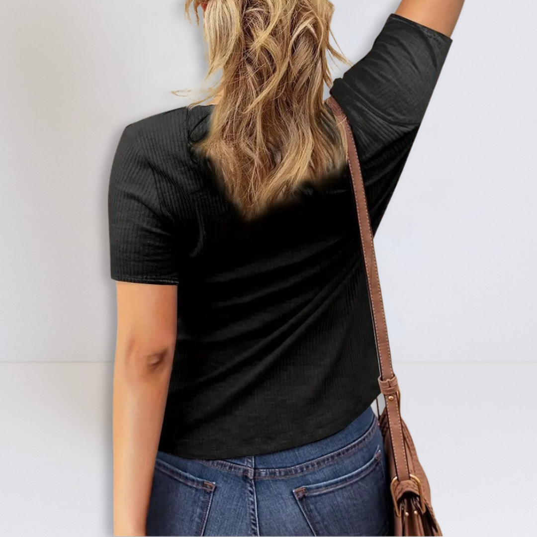 Cassandra | Ribbed Blouse