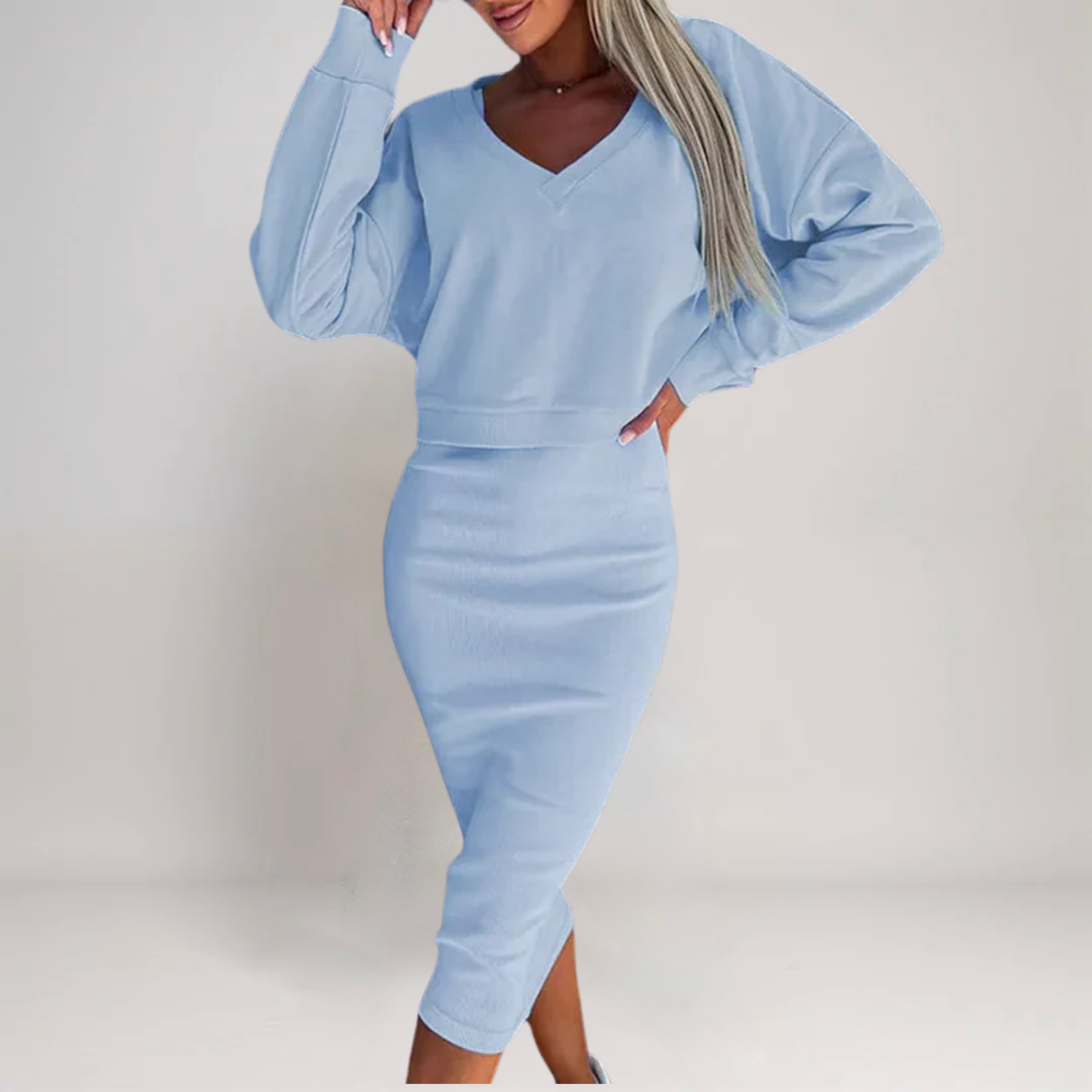 Sarah | Two-piece Set with Top and Midi Skirt