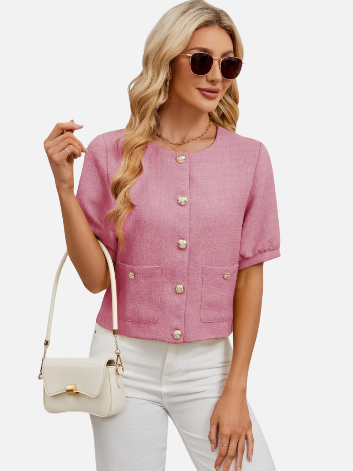 Holly | Cropped Tweed Blazer Jacket