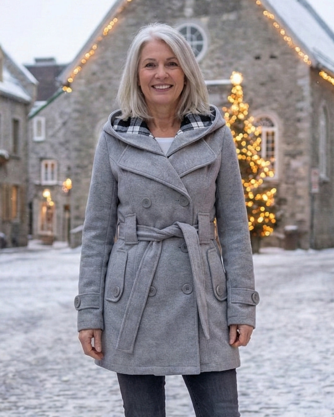 Victoria | Plaid Collar Wool Coat