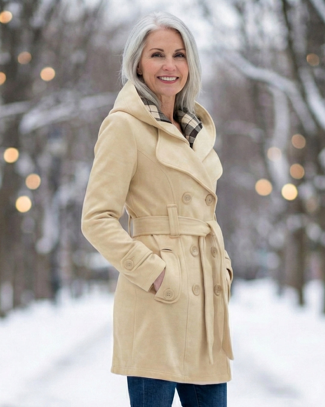 Victoria | Plaid Collar Wool Coat