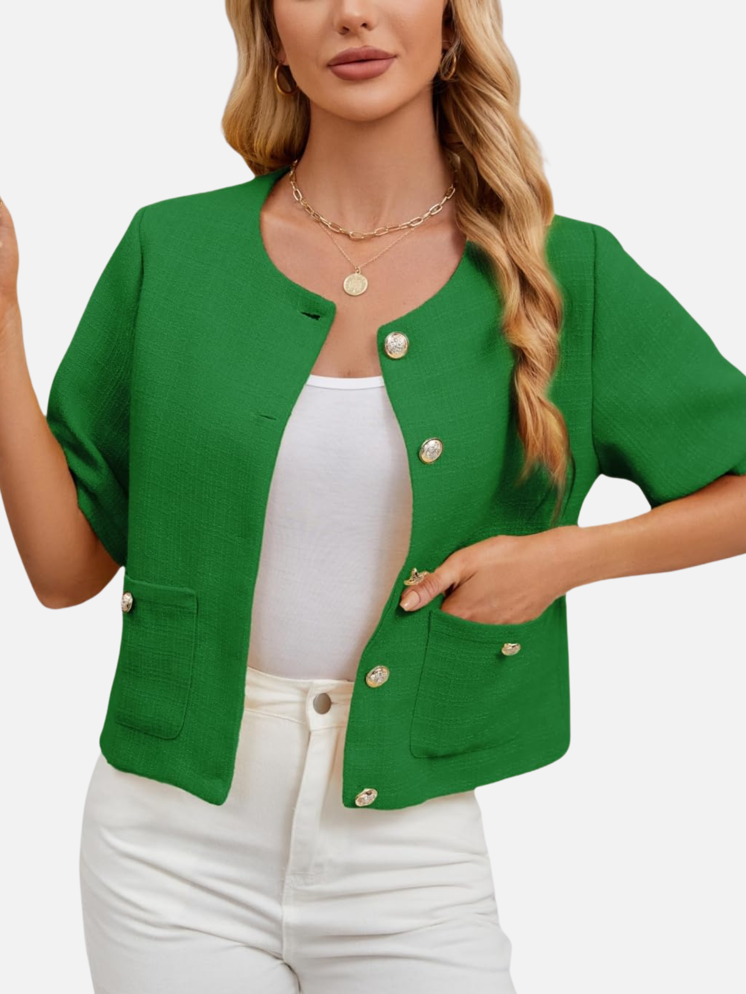 Holly | Cropped Tweed Blazer Jacket