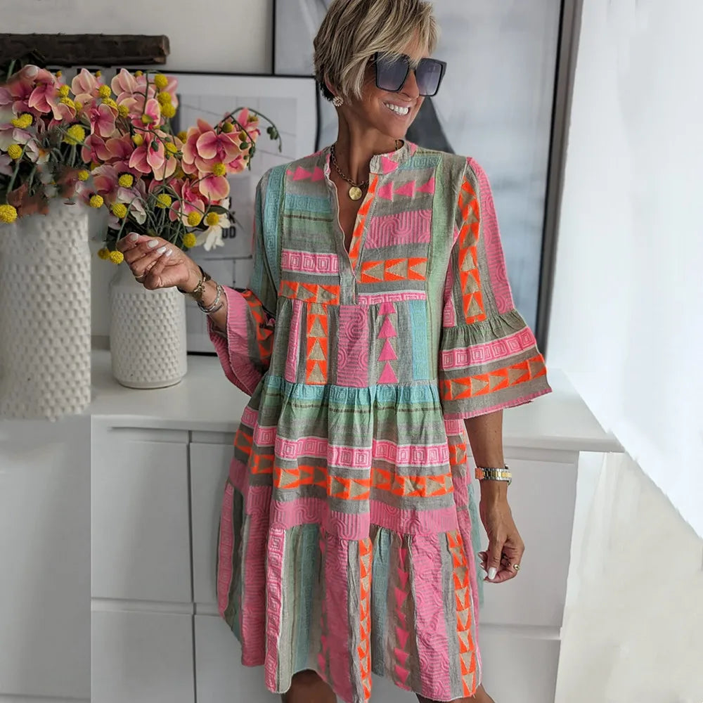 Valentina | Boho Tiered-Swing Dress