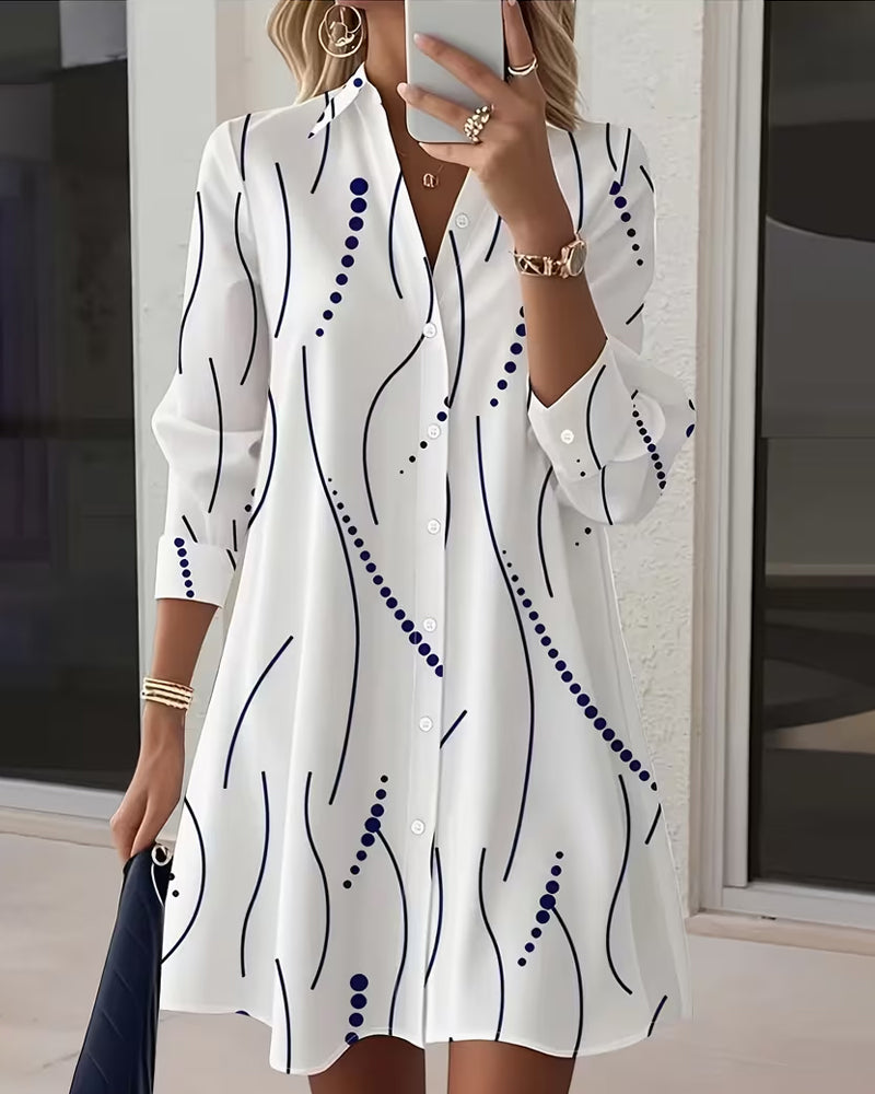 Nova | Wavy Collar Shirt Dress