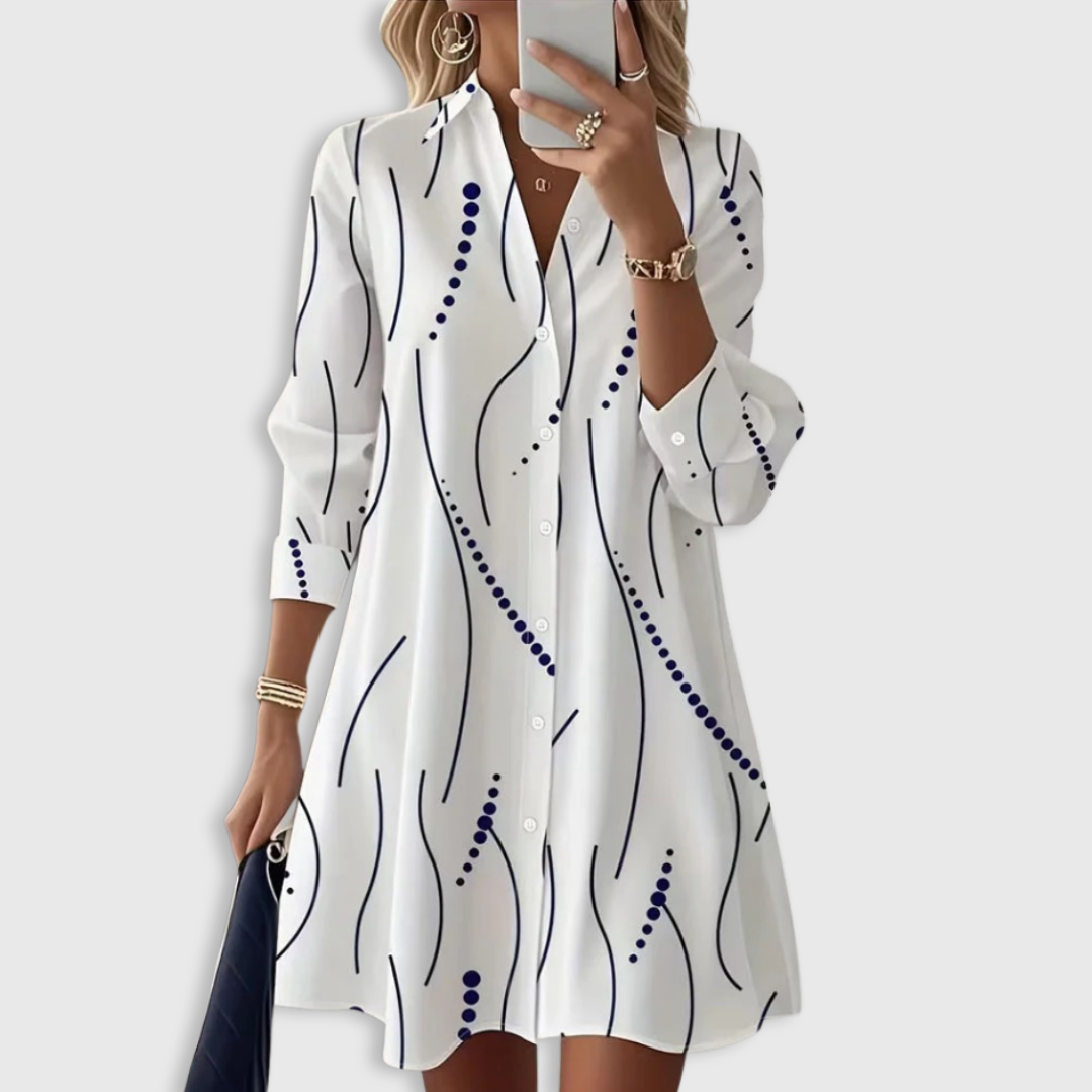 Nova | Wavy Collar Shirt Dress
