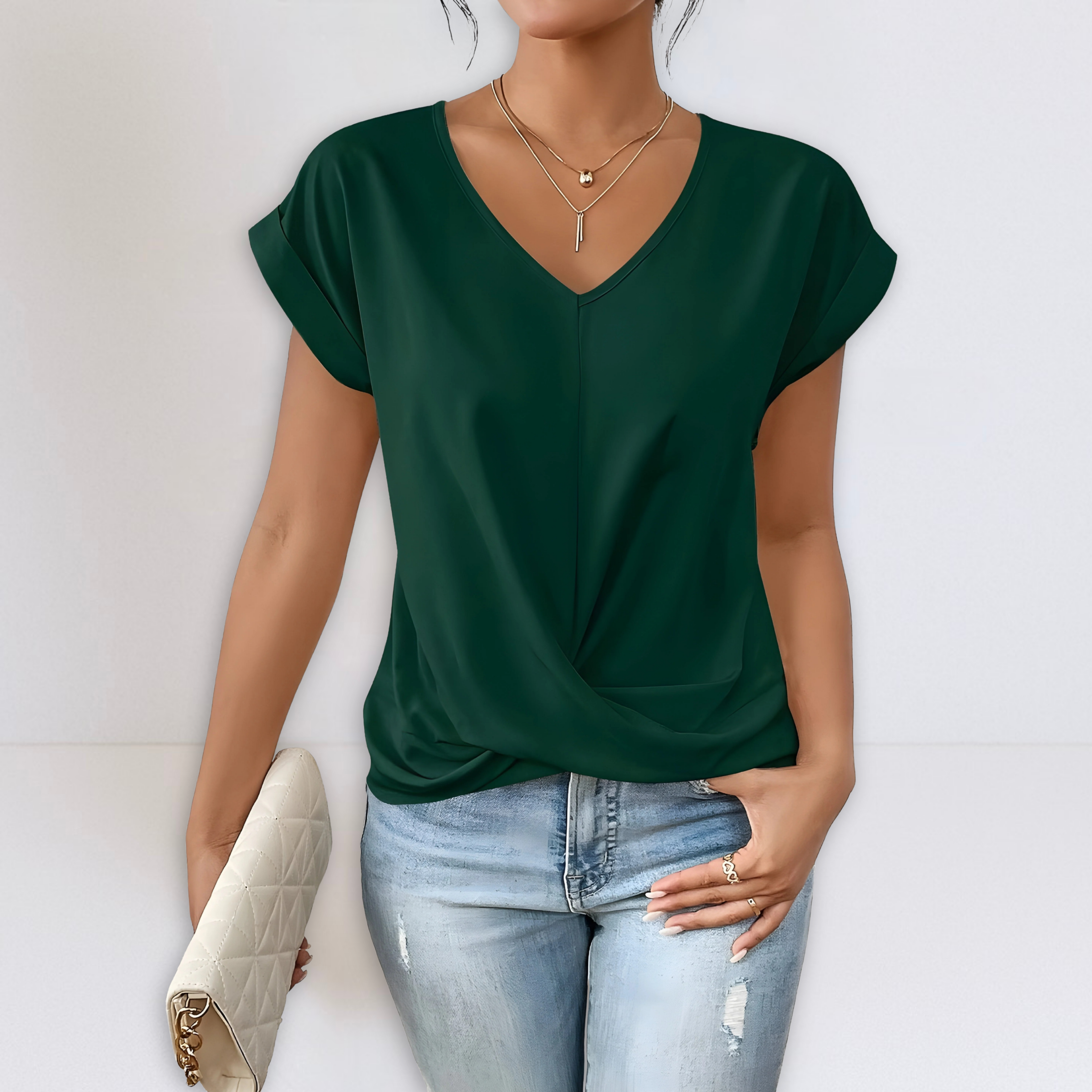 Brooke | Twist Front V-Neck Top