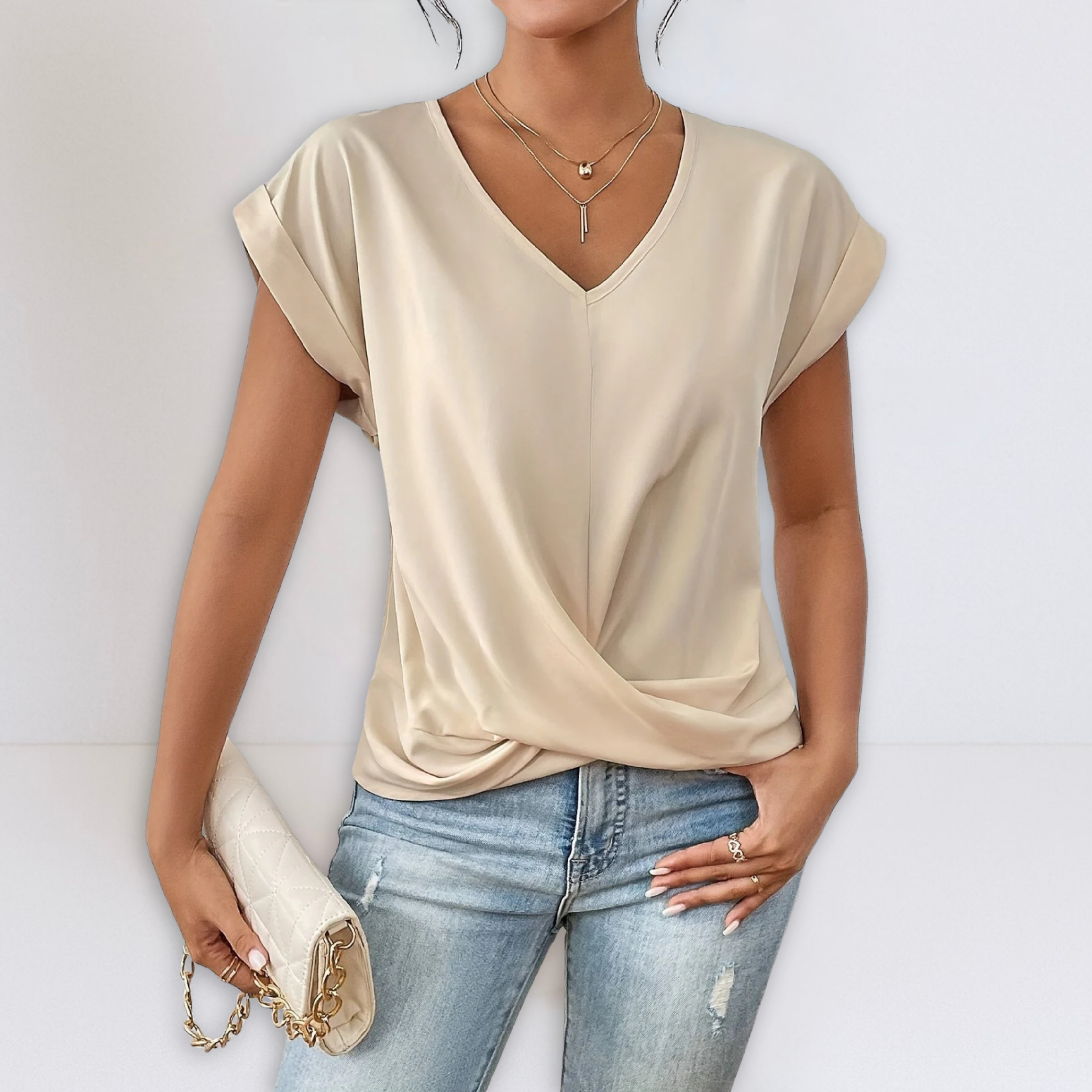 Brooke | Twist Front V-Neck Top