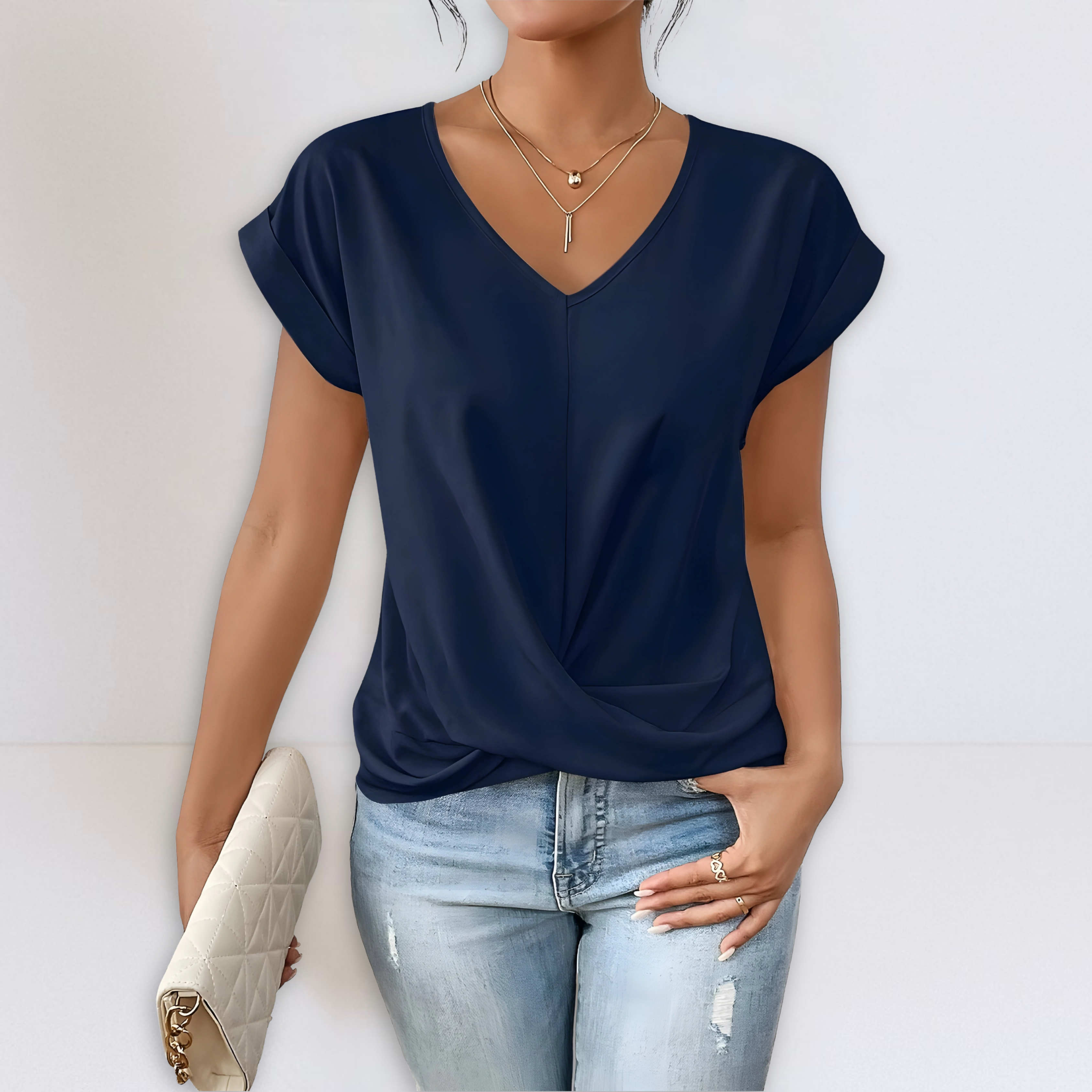 Brooke | Twist Front V-Neck Top