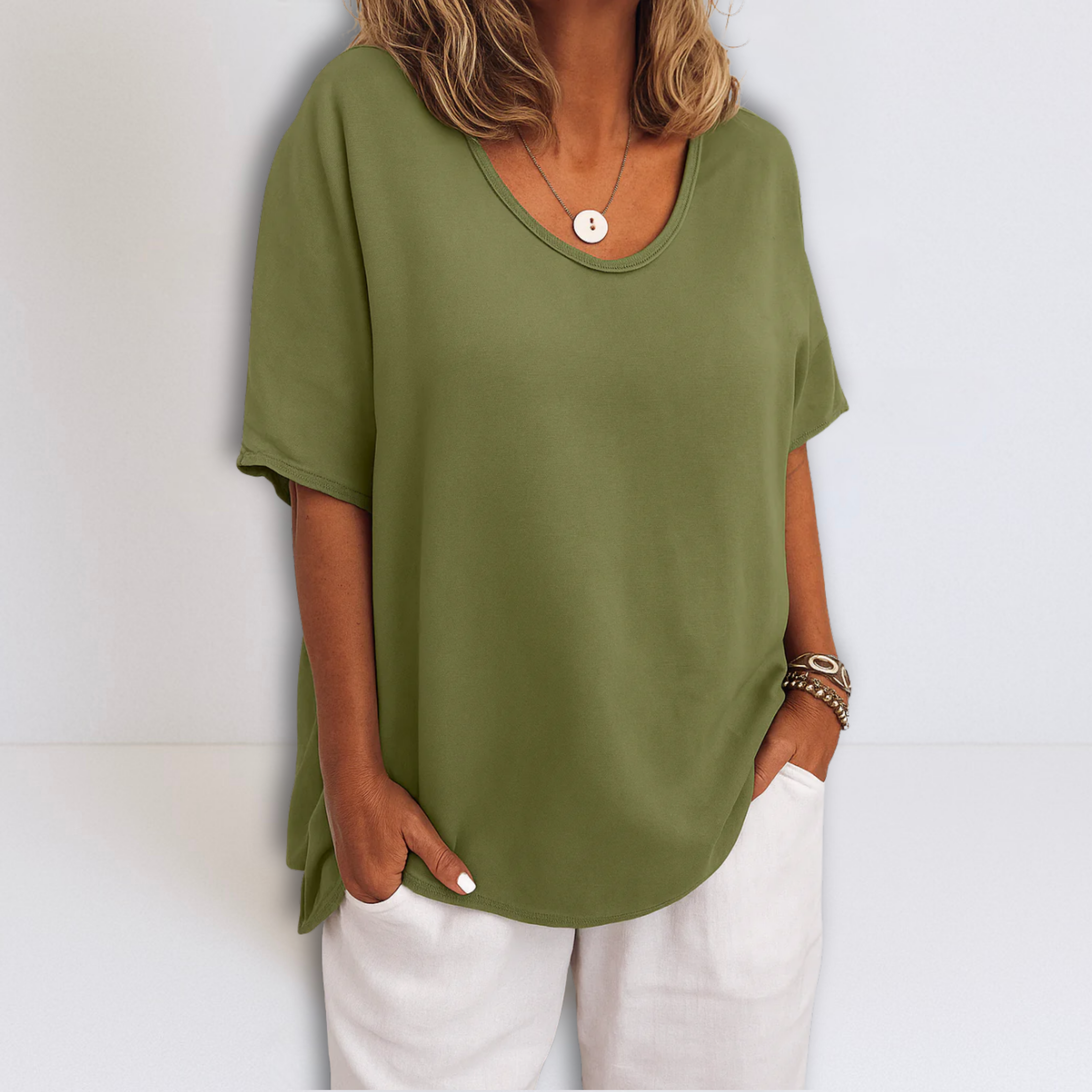 Sabrina | Oversized V-neck Blouse