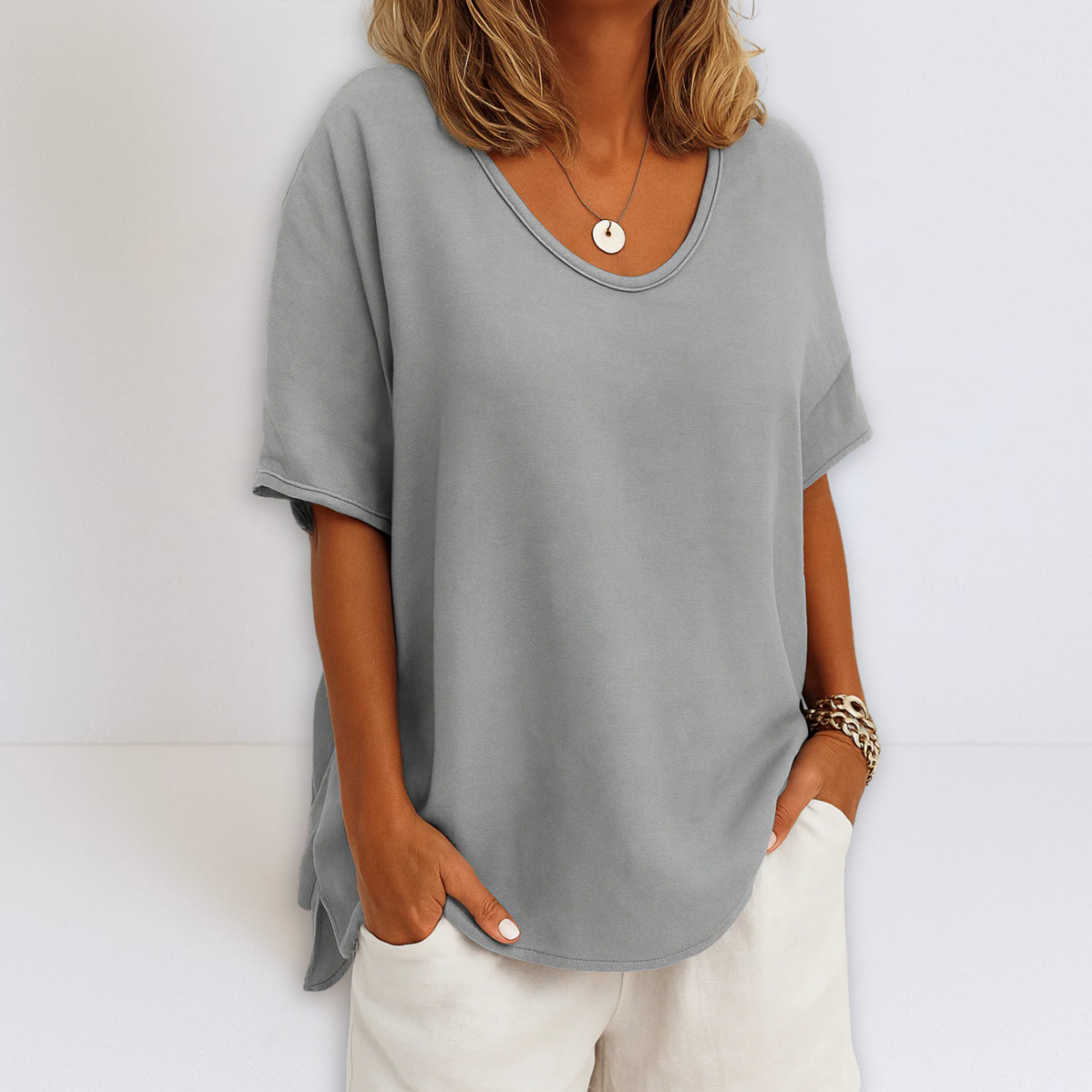 Sabrina | Oversized V-neck Blouse