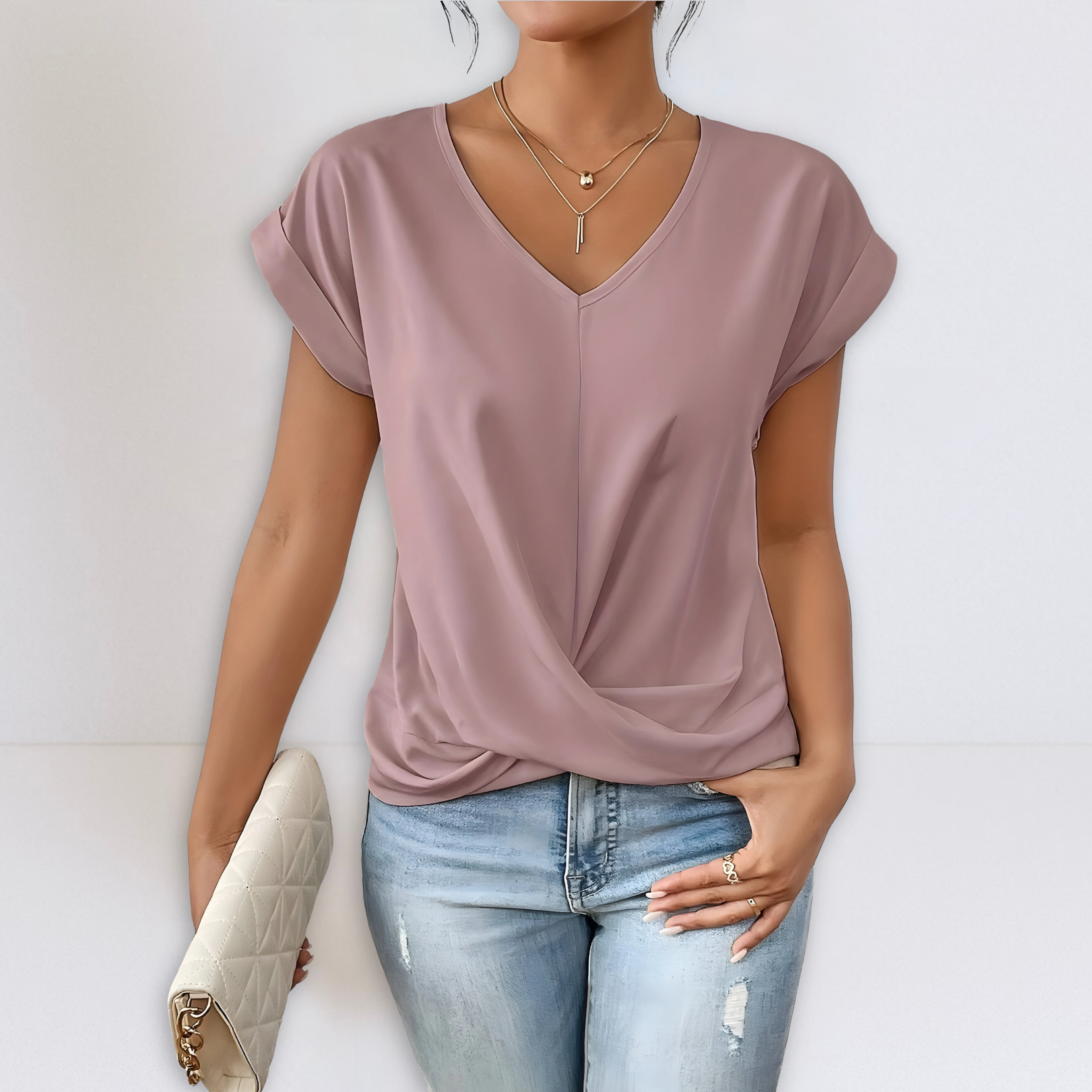 Brooke | Twist Front V-Neck Top