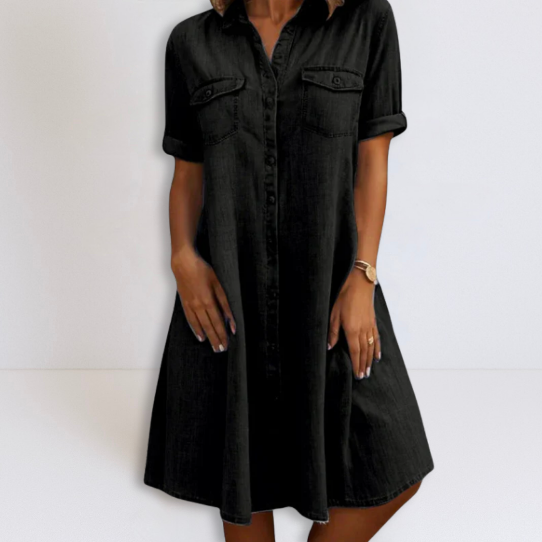 Lily | Denim Mini Dress with Side Pockets