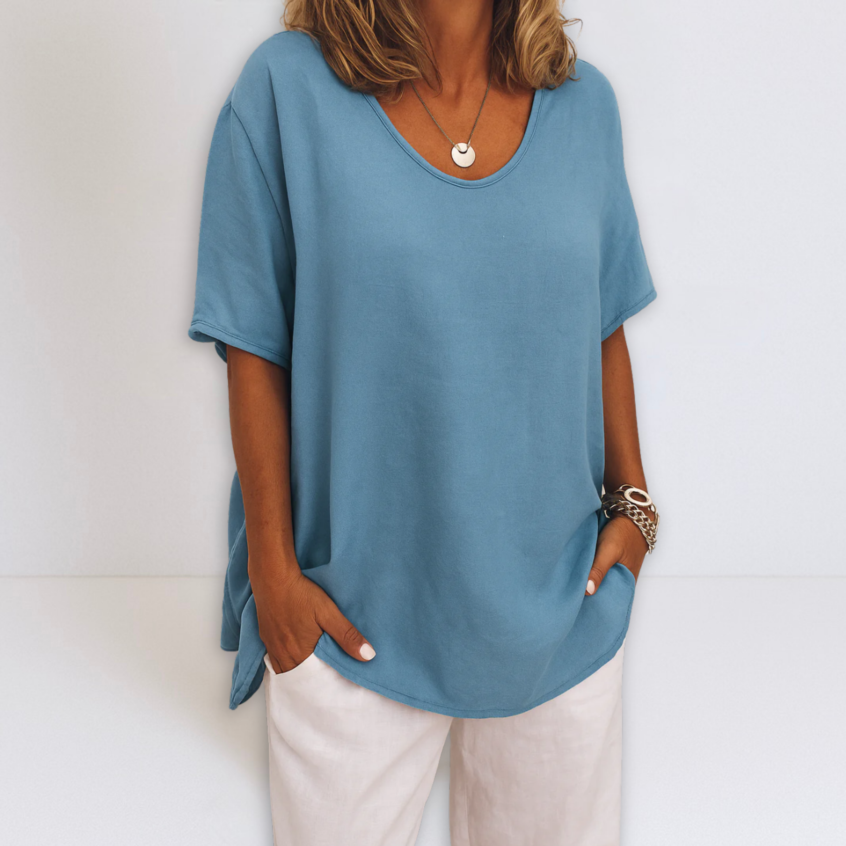 Sabrina | Oversized V-neck Blouse