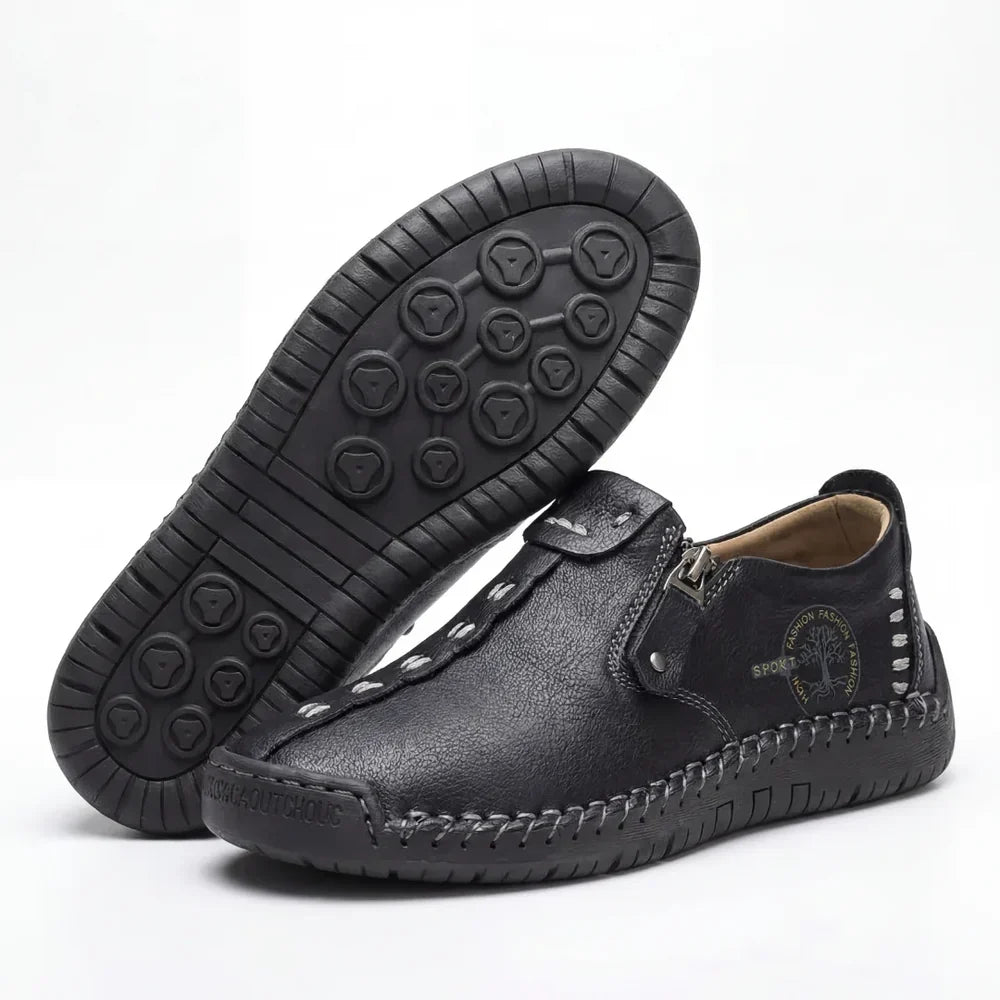 Anna™ – Hand-Stitched Slip-On Comfort Loafers | No-Bend Zipper, Wide Toe Box & All-Day Comfort