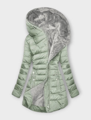 Harriet Fur-Lined Winter Coat - Light Green