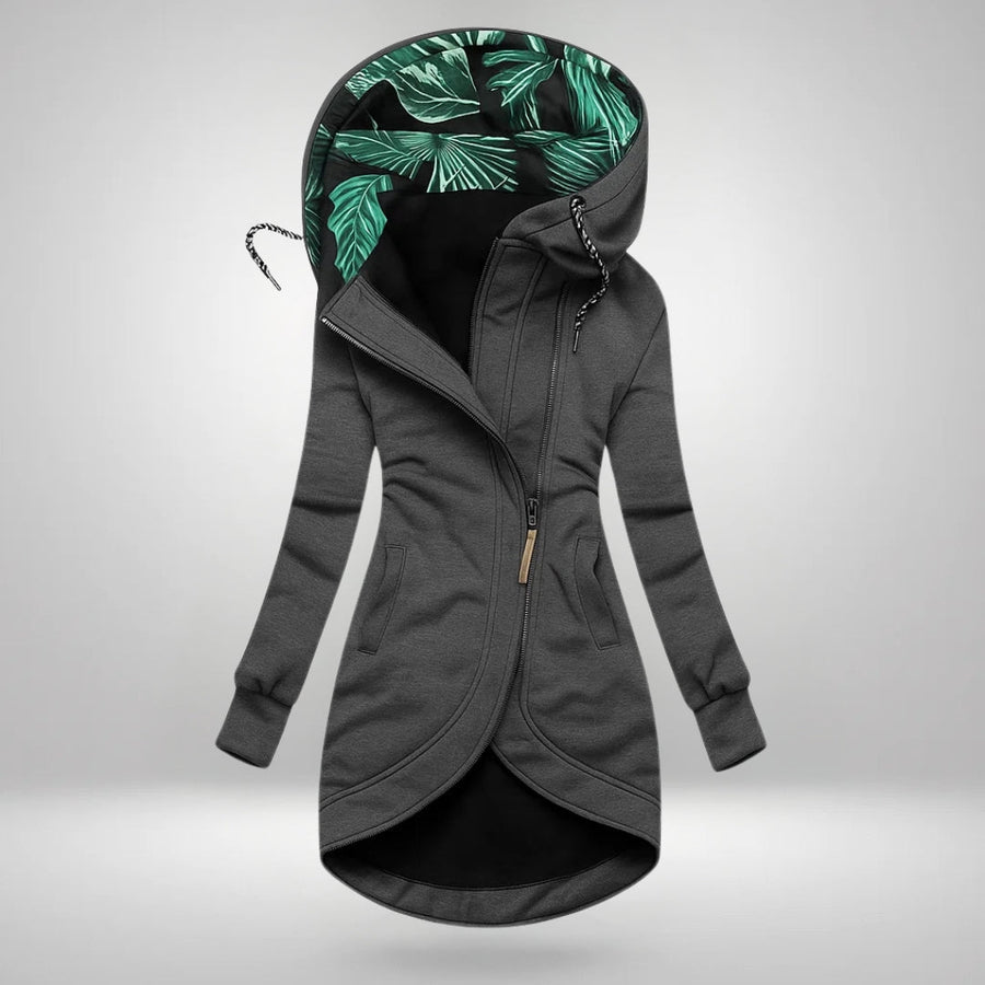 Wanda Long Hooded Quilted Winter Coat - Gray