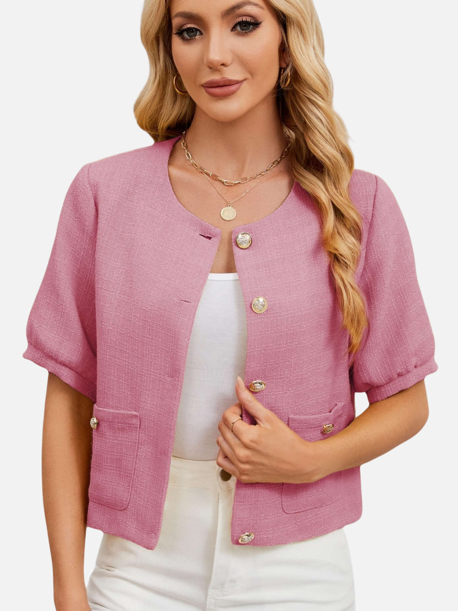 Holly | Cropped Tweed Blazer Jacket