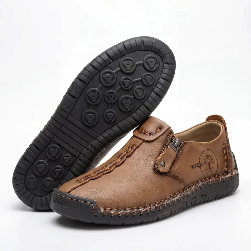 Anna™ – Hand-Stitched Slip-On Comfort Loafers | No-Bend Zipper, Wide Toe Box & All-Day Comfort