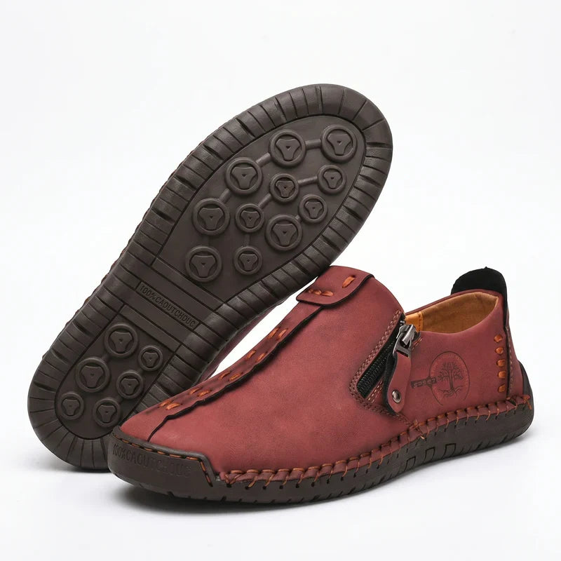 Anna™ – Hand-Stitched Slip-On Comfort Loafers | No-Bend Zipper, Wide Toe Box & All-Day Comfort