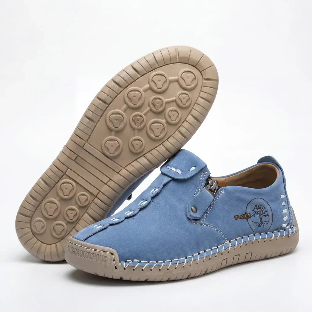 Anna™ – Hand-Stitched Slip-On Comfort Loafers | No-Bend Zipper, Wide Toe Box & All-Day Comfort