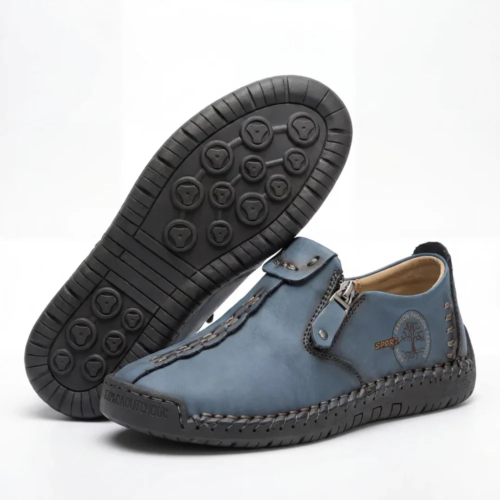 Anna™ – Hand-Stitched Slip-On Comfort Loafers | No-Bend Zipper, Wide Toe Box & All-Day Comfort