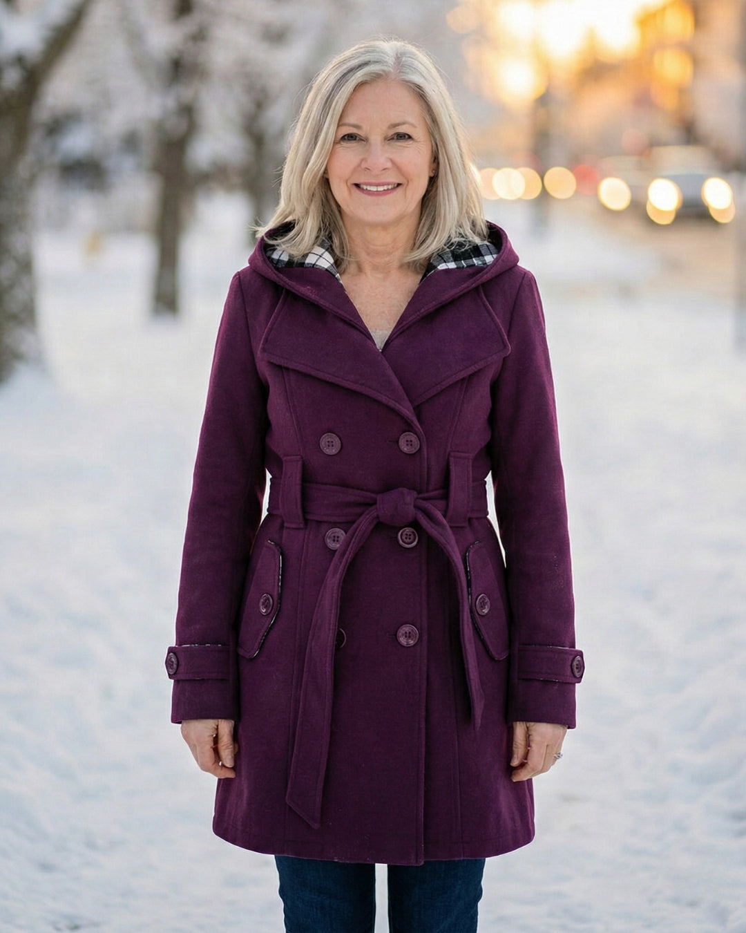 Victoria | Plaid Collar Wool Coat
