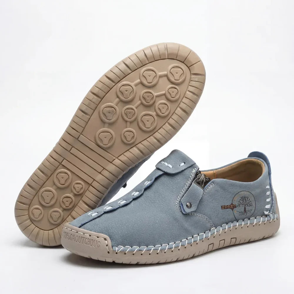 Anna™ – Hand-Stitched Slip-On Comfort Loafers | No-Bend Zipper, Wide Toe Box & All-Day Comfort