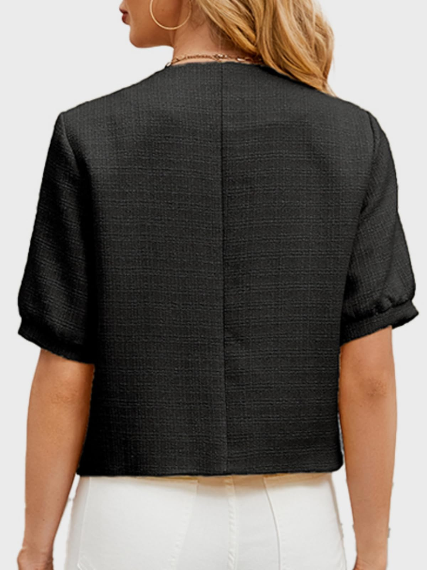 Holly | Cropped Tweed Blazer Jacket