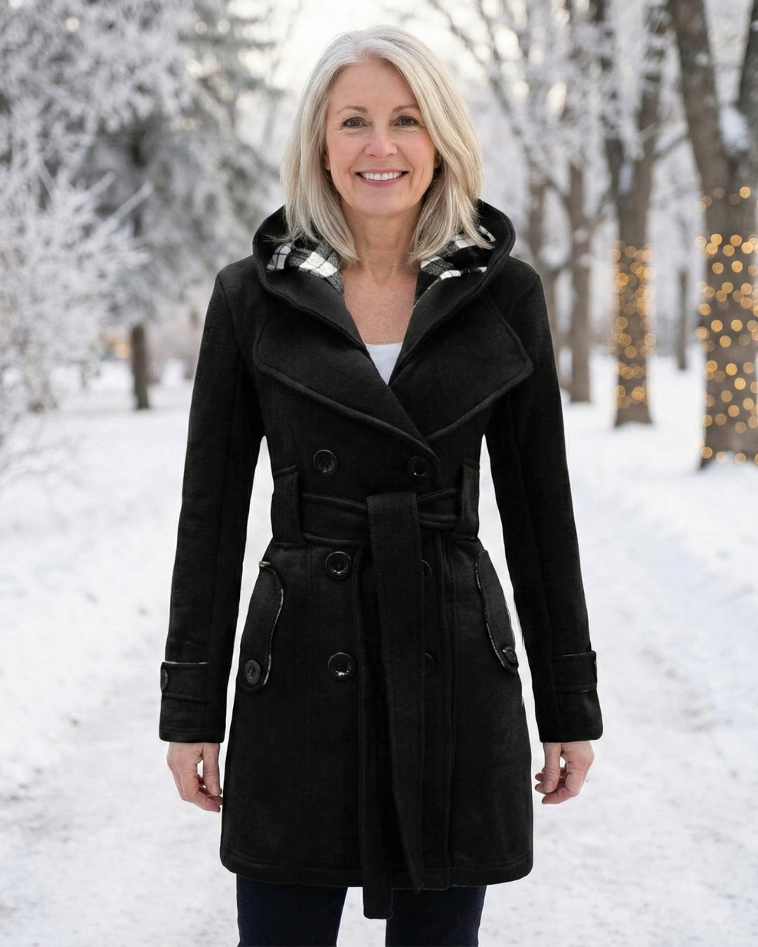Victoria | Plaid Collar Wool Coat