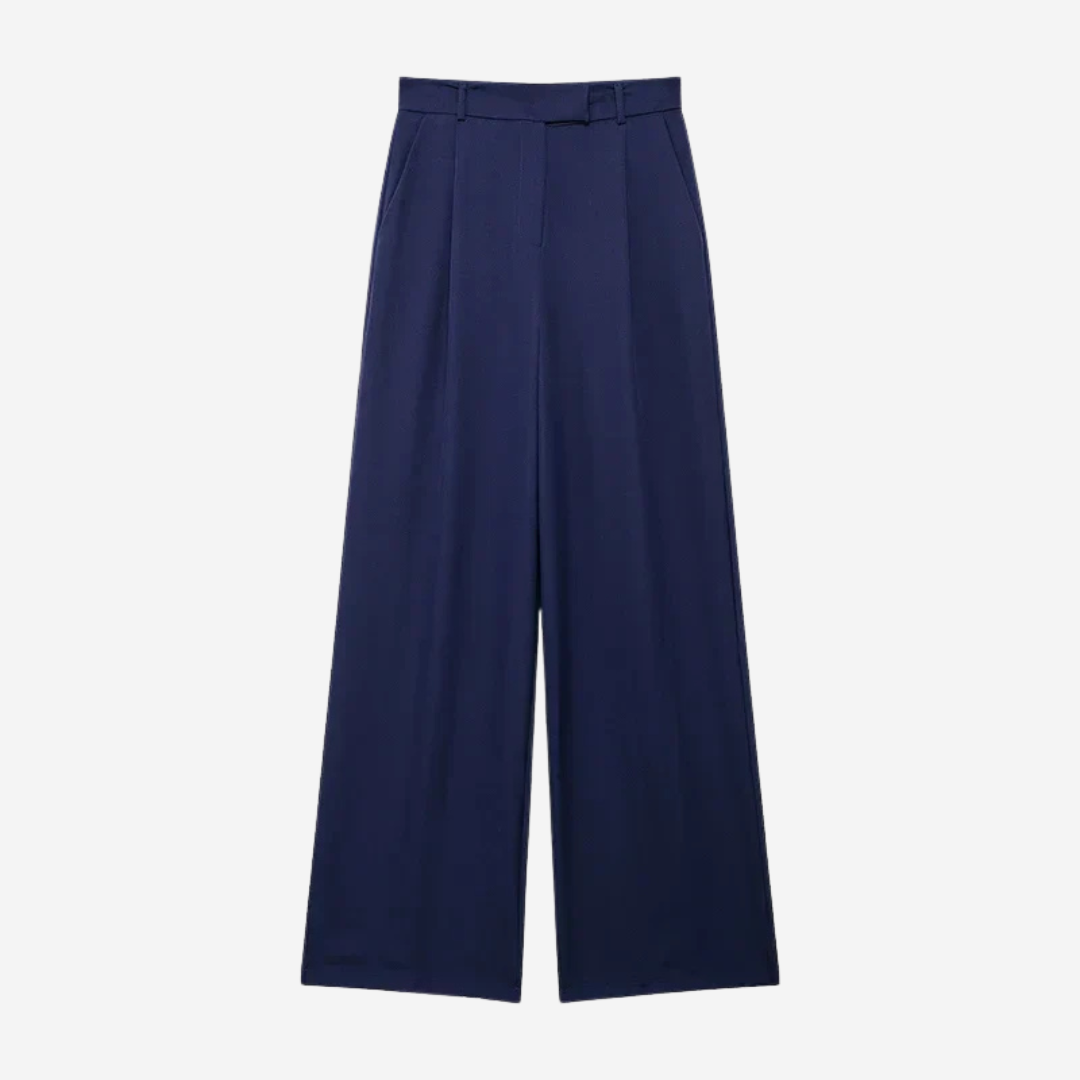 Yvonne Pressed-Crease Trousers - Blue