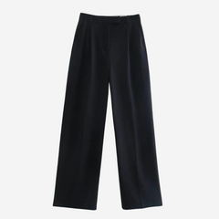 Yvonne Pressed-Crease Trousers - Black