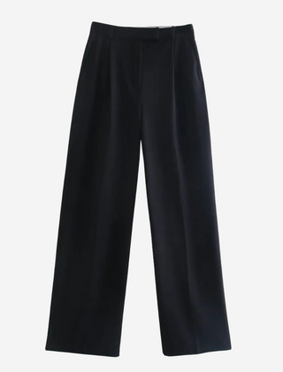Yvonne Pressed-Crease Trousers - Black
