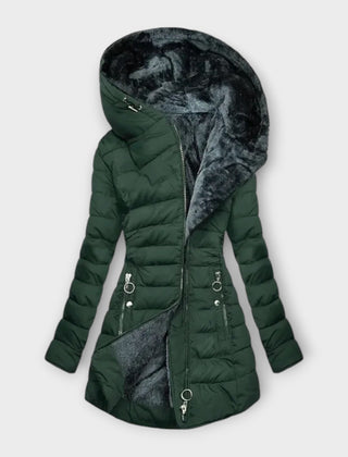 Harriet Fur-Lined Winter Coat - Dark Green