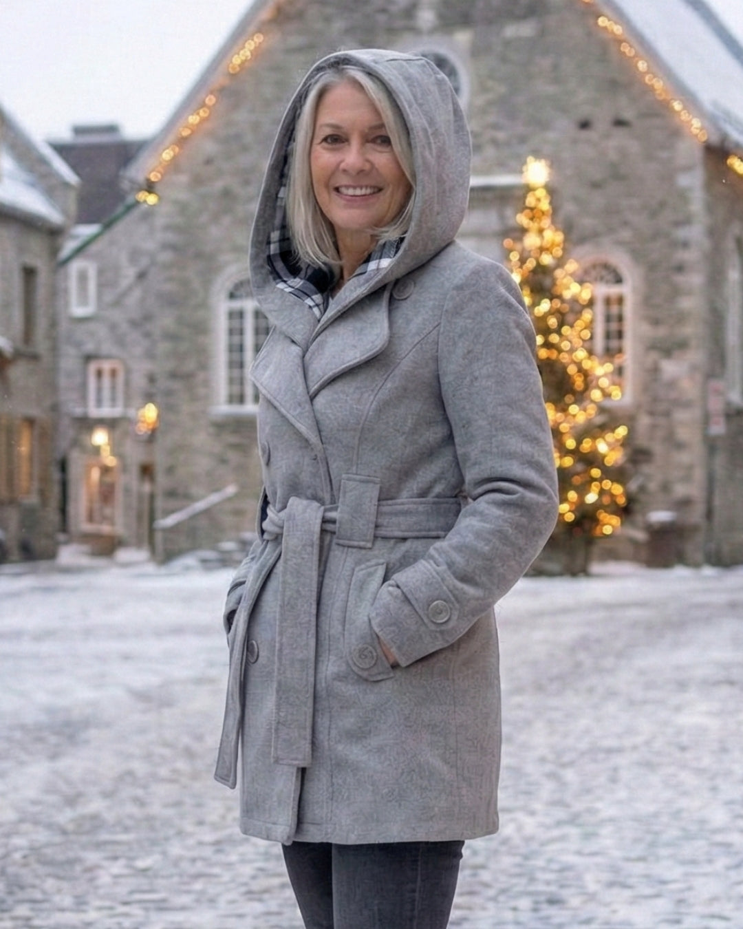 Victoria | Plaid Collar Wool Coat