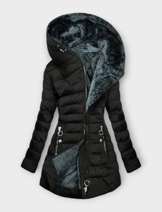 Harriet Fur-Lined Winter Coat - Black