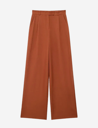 Yvonne Pressed-Crease Trousers - Brown
