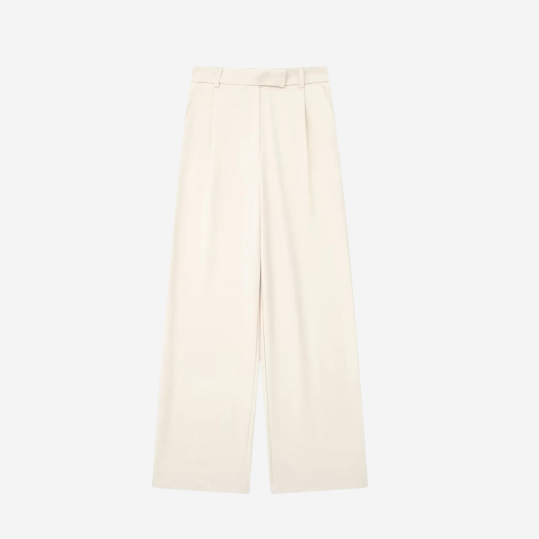 Yvonne Pressed-Crease Trousers - Beige