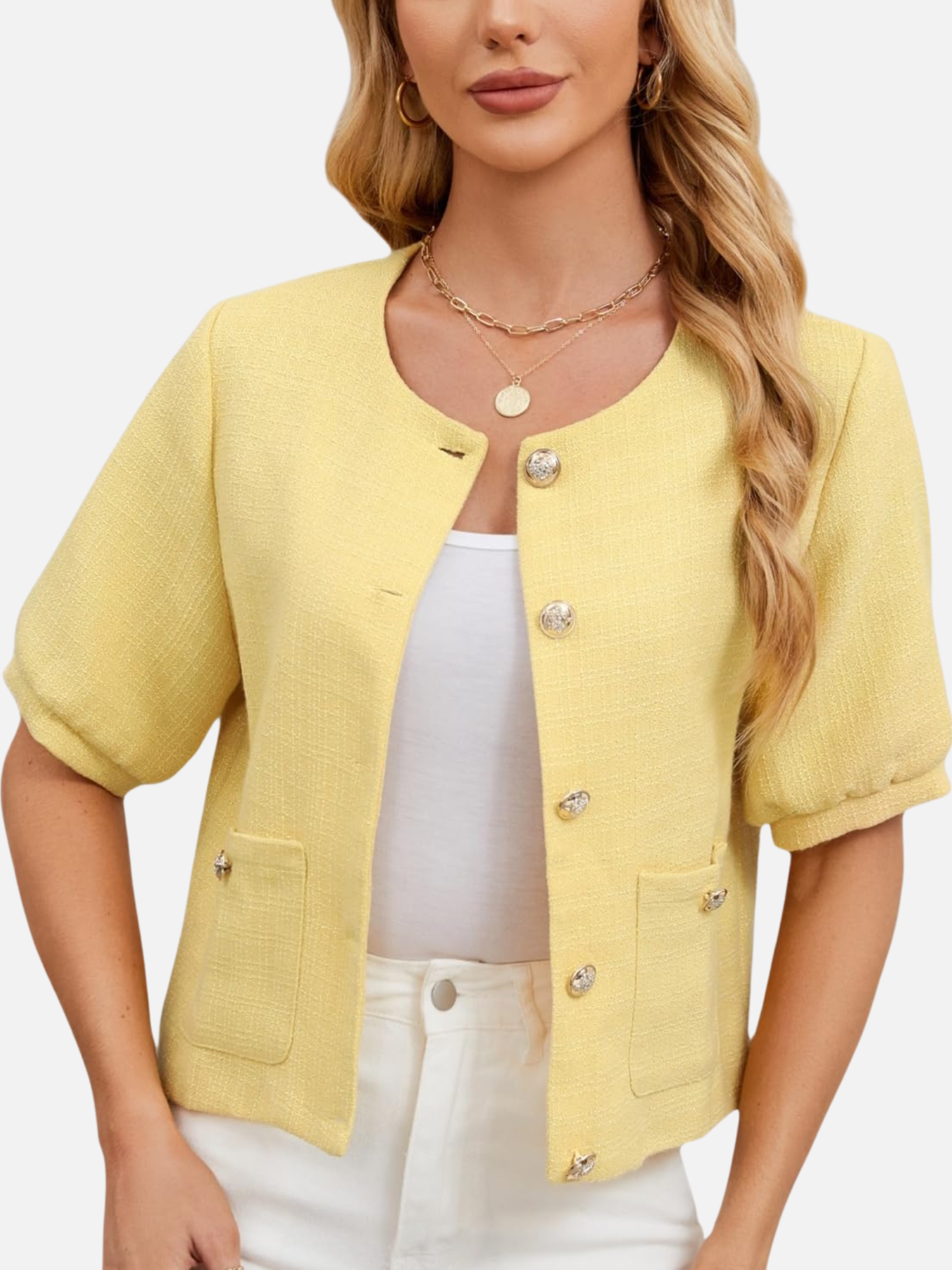 Holly | Cropped Tweed Blazer Jacket
