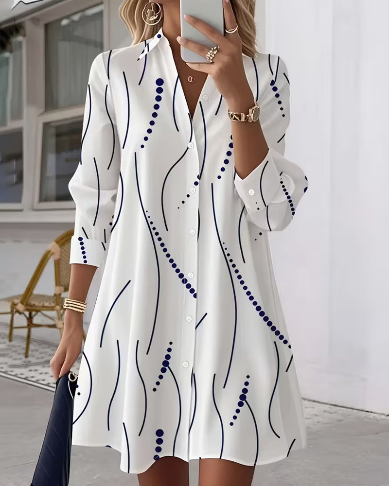 Nova | Wavy Collar Shirt Dress