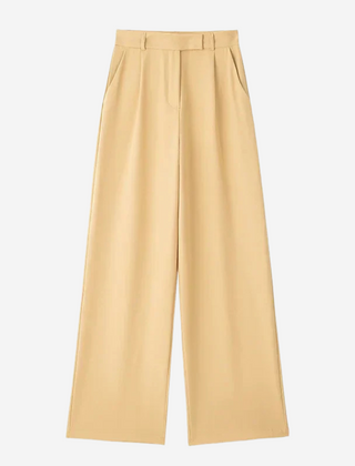 Yvonne Pressed-Crease Trousers - Cream