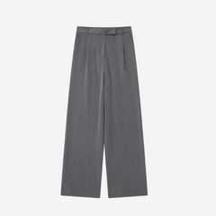 Yvonne Pressed-Crease Trousers - Grey