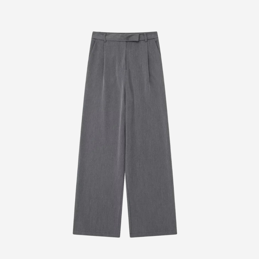 Yvonne Pressed-Crease Trousers - Grey