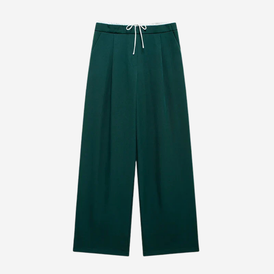 Colleen Wide-Leg Trousers - Dark Green