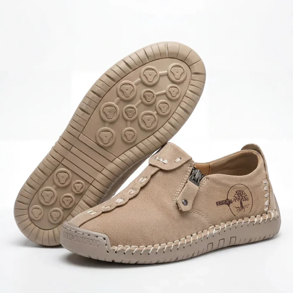 Anna™ – Hand-Stitched Slip-On Comfort Loafers | No-Bend Zipper, Wide Toe Box & All-Day Comfort
